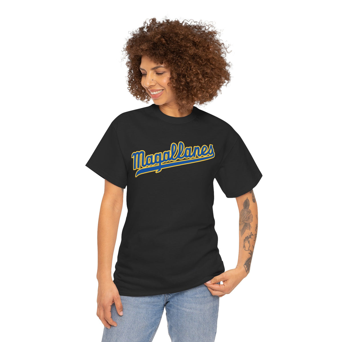 Venezuelan Navegantes del Magallanes baseball fan T-shirt in softstyle fabric, unisex design with team logo and vibrant colors.