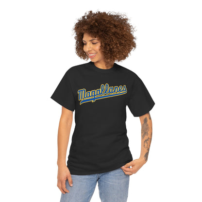 Venezuelan Navegantes del Magallanes baseball fan T-shirt in softstyle fabric, unisex design with team logo and vibrant colors.