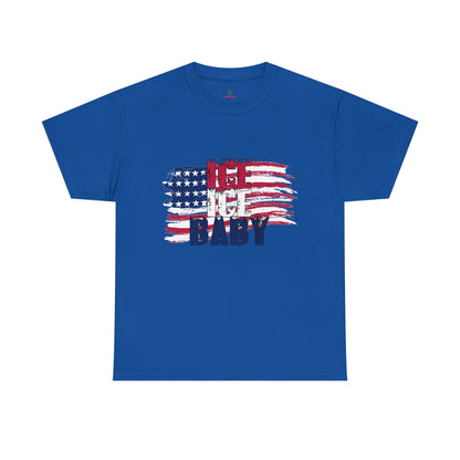 Ice Ice Baby American Flag T-Shirt, Patriotic Tee, America First, USA - Secondhand Readers