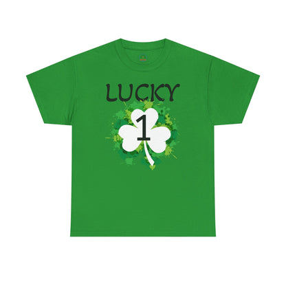 Lucky 1 St. Patrick's Day Clover T-Shirt | Irish Shamrock Design