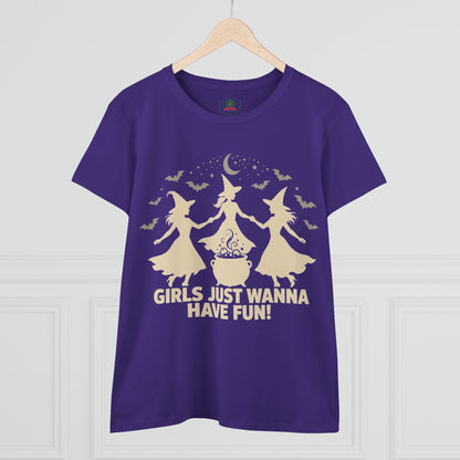 Girls Just Wanna Have Fun, Witch Dance Halloween Shirt, Womens Tee