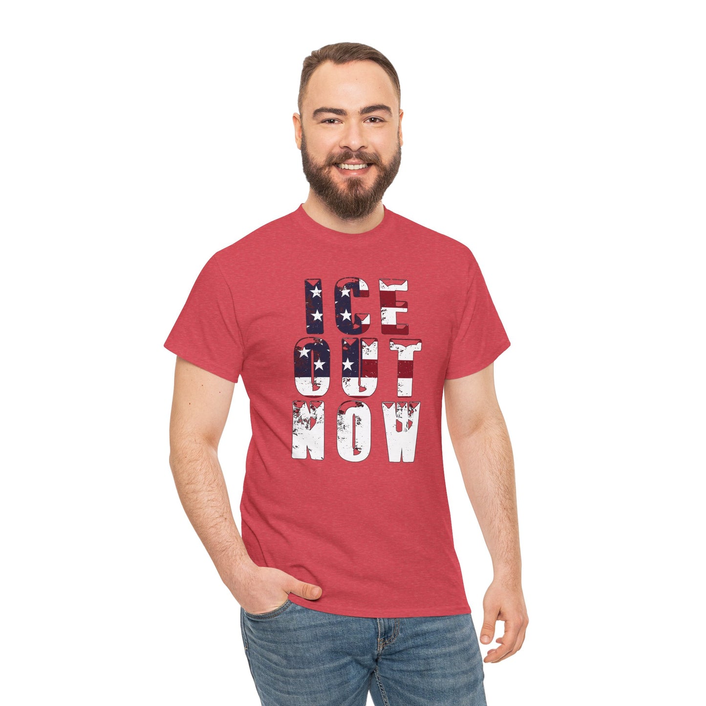 ICE OUT NOW Protest Tee, Immigration Rights Political Statement