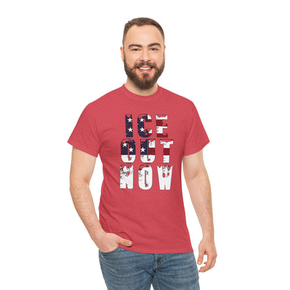 ICE OUT NOW Protest Tee, Immigration Rights Political Statement