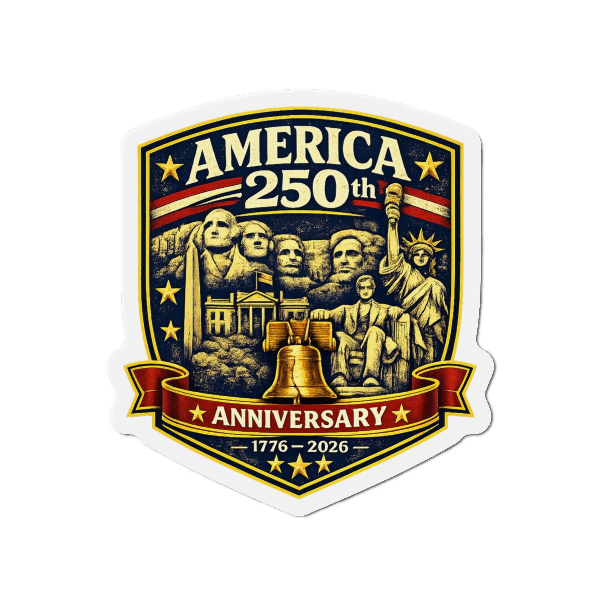 America 250th Anniversary Crest Die-Cut Magnet | 4th of July USA, Patriotic
