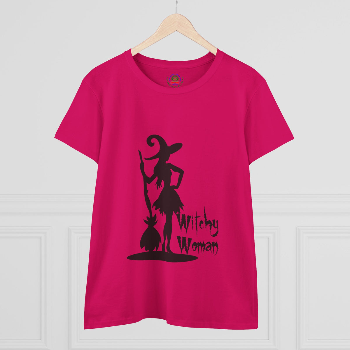 Witchy Woman Tee, Halloween Shirt, Women's Midweight Cotton Tee, Spooky Gift