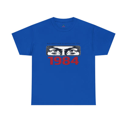 Big Brother Is Watching You 1984 T-shirt featuring George Orwell dystopian and political protest design on a casual tee.