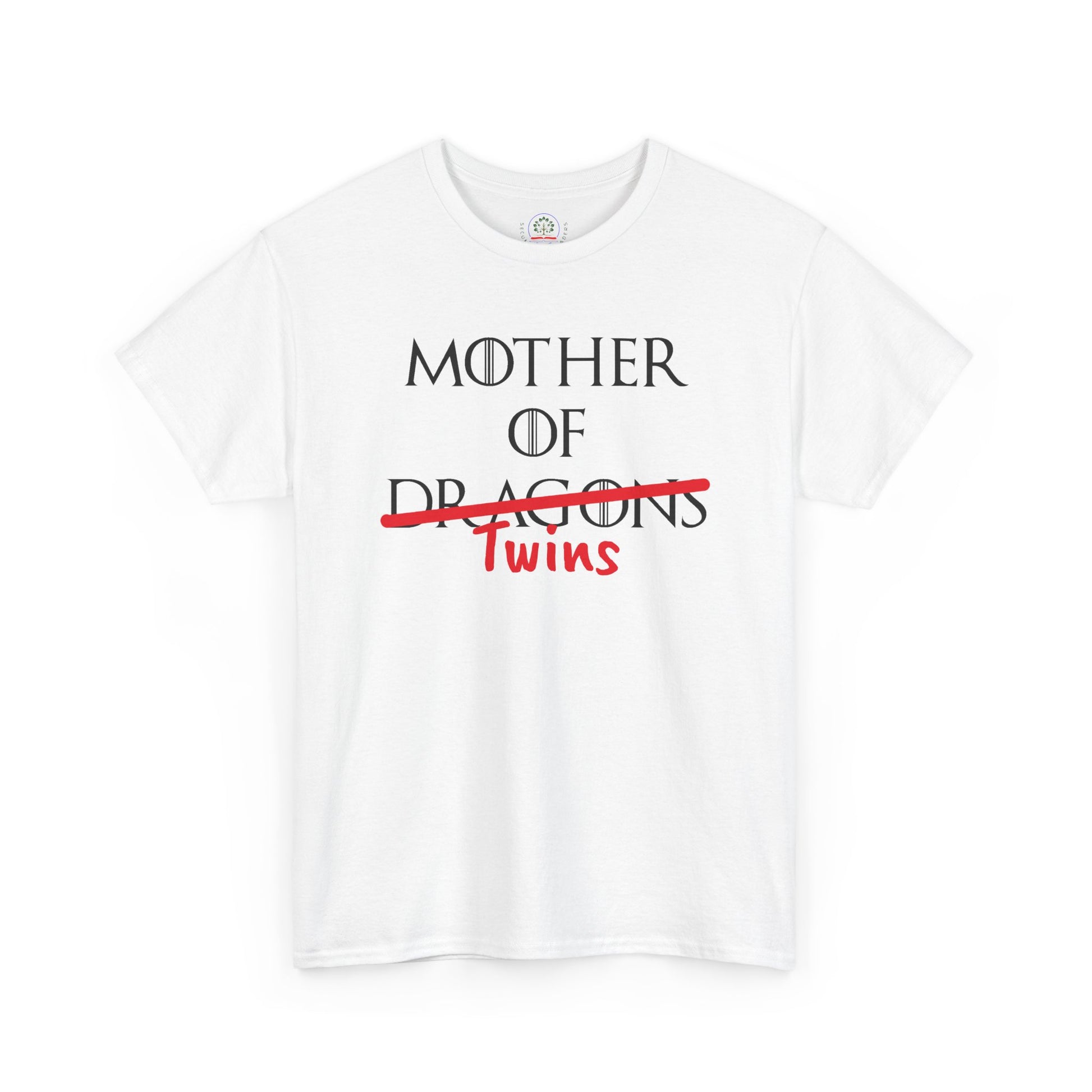 Mother of Dragons T-Shirt from Printify featuring a fire-themed dragon design, inspired by Song of Fire & Ice, customizable for Mother’s Day.