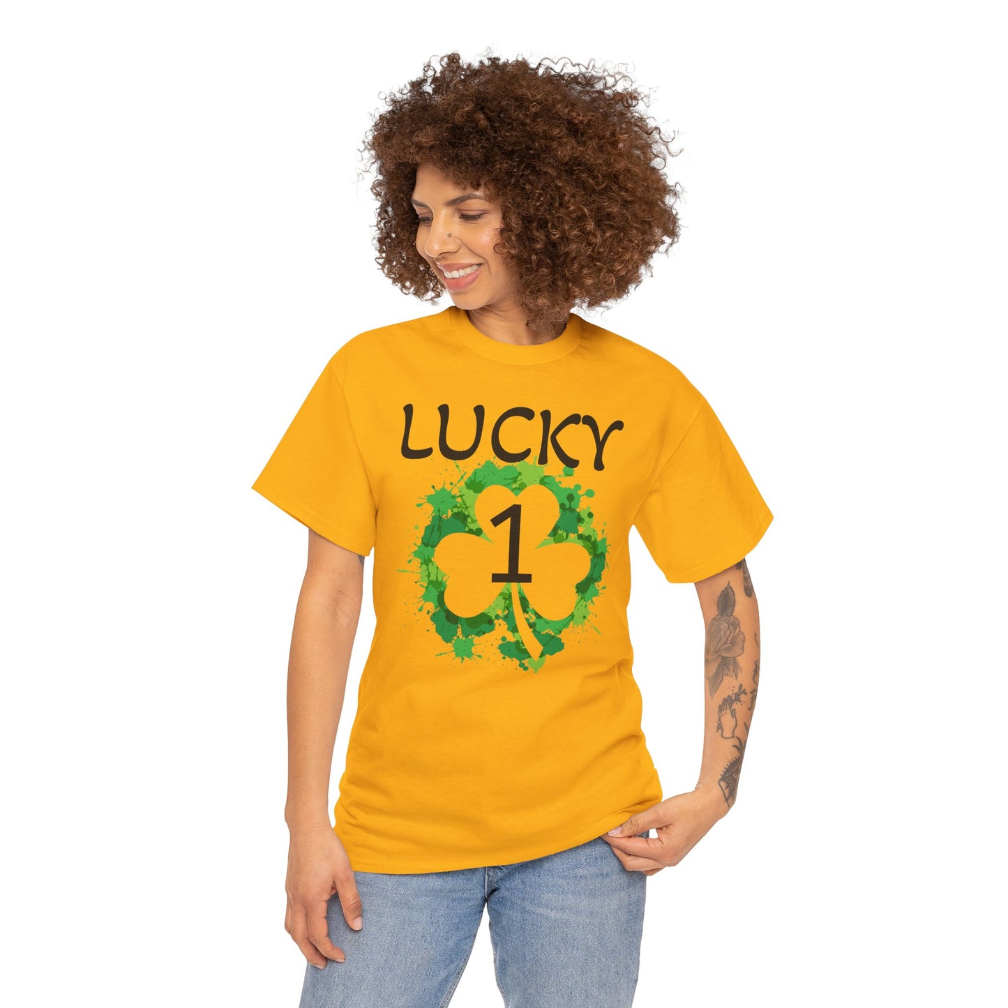 Lucky 1 St. Patrick's Day Clover T-Shirt | Irish Shamrock Design