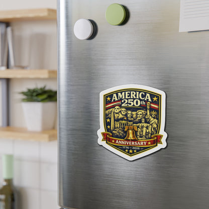 America 250th Anniversary Crest Die-Cut Magnet | 4th of July USA, Patriotic