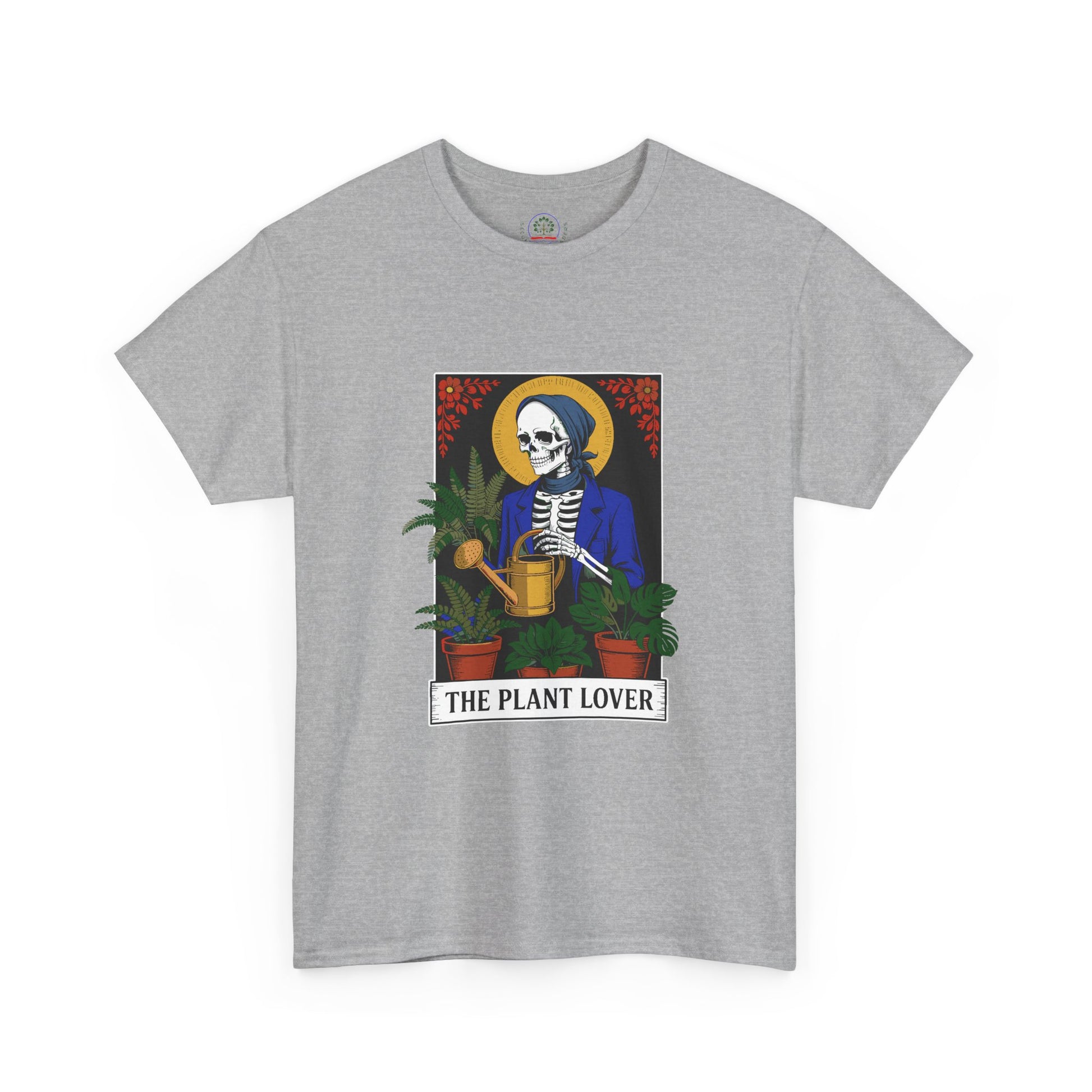 Plant lover T-shirt featuring tarot card design, perfect for plant enthusiasts and fans of humorous, creative plant-themed apparel.