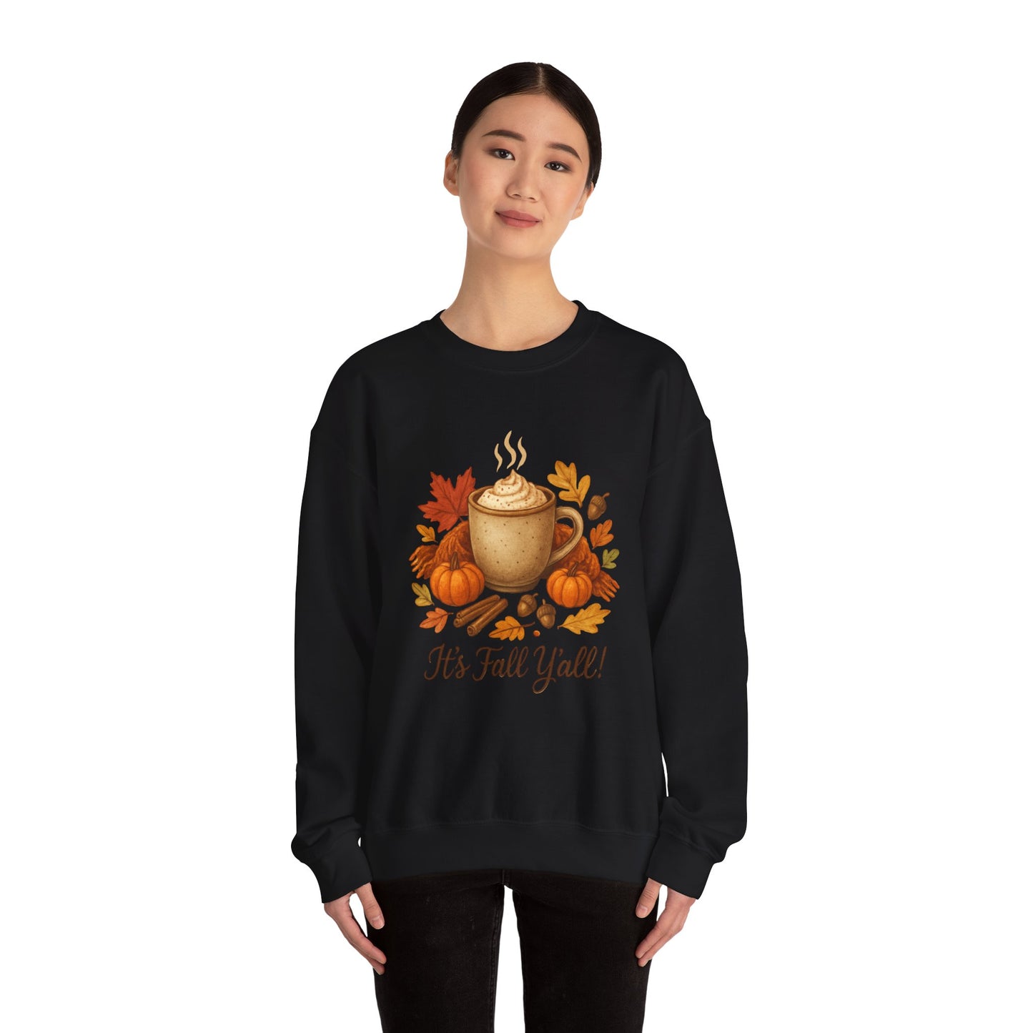 Fall Vibes Crewneck Sweatshirt, Cozy Autumn Graphic Shirt, It's Fall Y'all