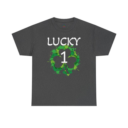 Lucky 1 St. Patrick's Day Clover T-Shirt | Irish Shamrock Design