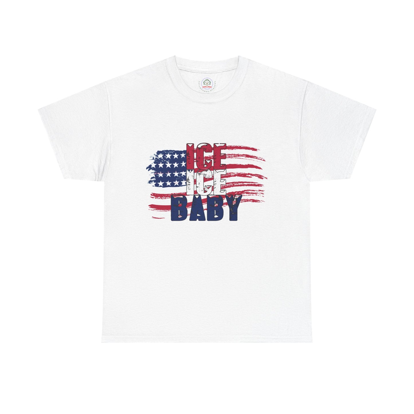 Ice Ice Baby American Flag T-Shirt, Patriotic Tee, America First, USA - Secondhand Readers