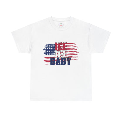 Ice Ice Baby American Flag T-Shirt, Patriotic Tee, America First, USA - Secondhand Readers