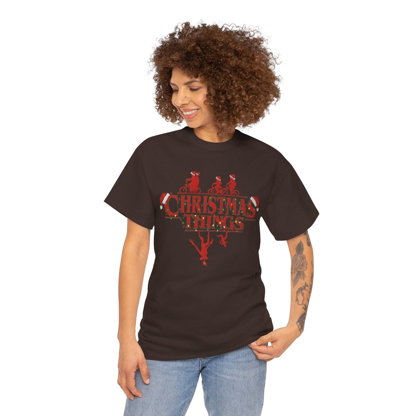 Christmas Things Retro Upside Down T-Shirt | Holiday Graphic Tee