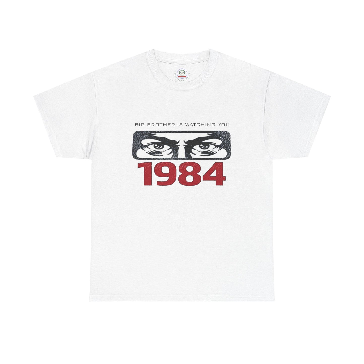 Big Brother Is Watching You 1984 T-Shirt by Printify featuring George Orwell dystopian and political protest design.