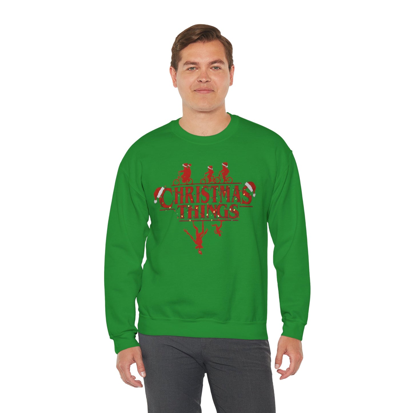 Christmas Things Sweatshirt | Stranger Style Retro Holiday Graphic  | The Upsidedown