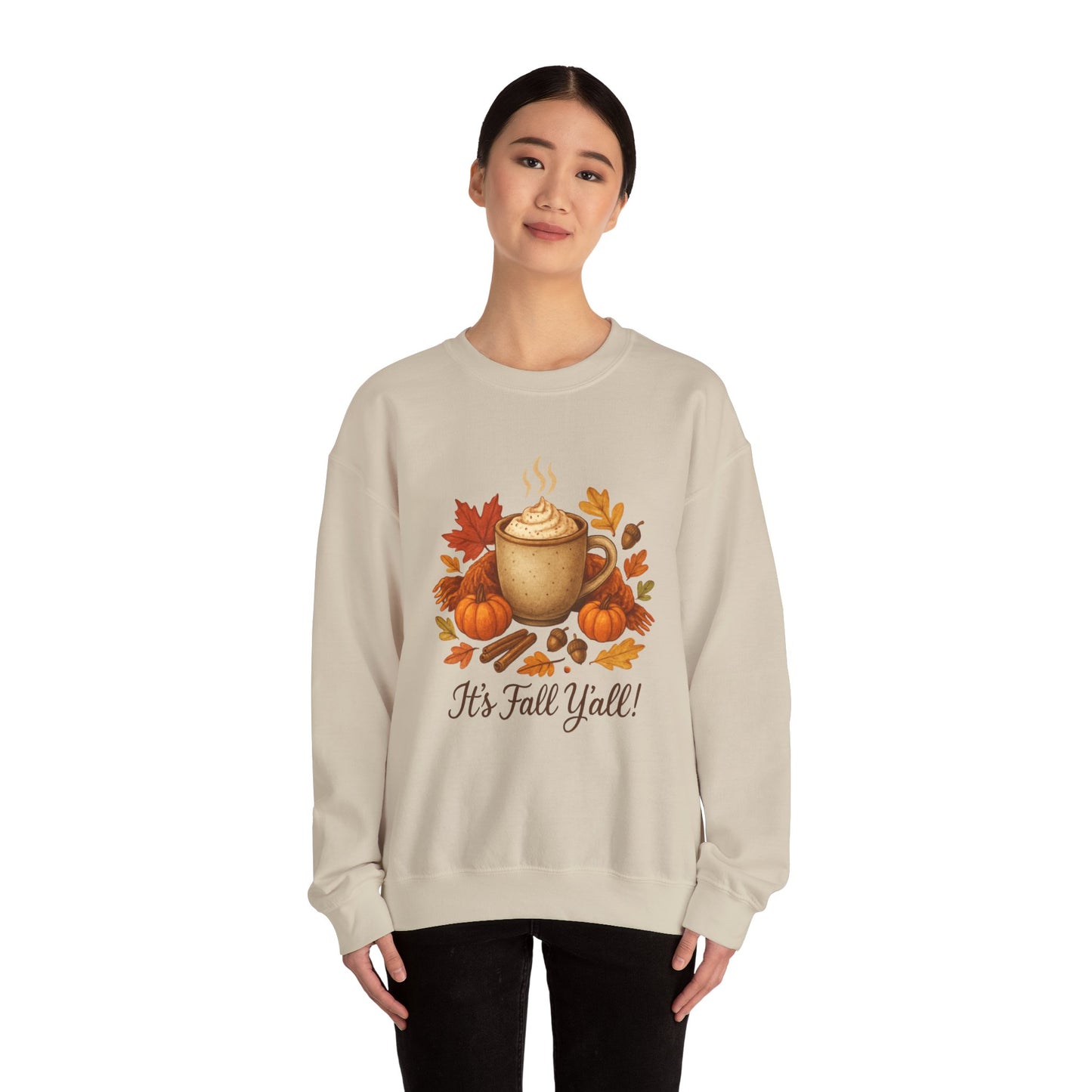 Fall Vibes Crewneck Sweatshirt, Cozy Autumn Graphic Shirt, It's Fall Y'all