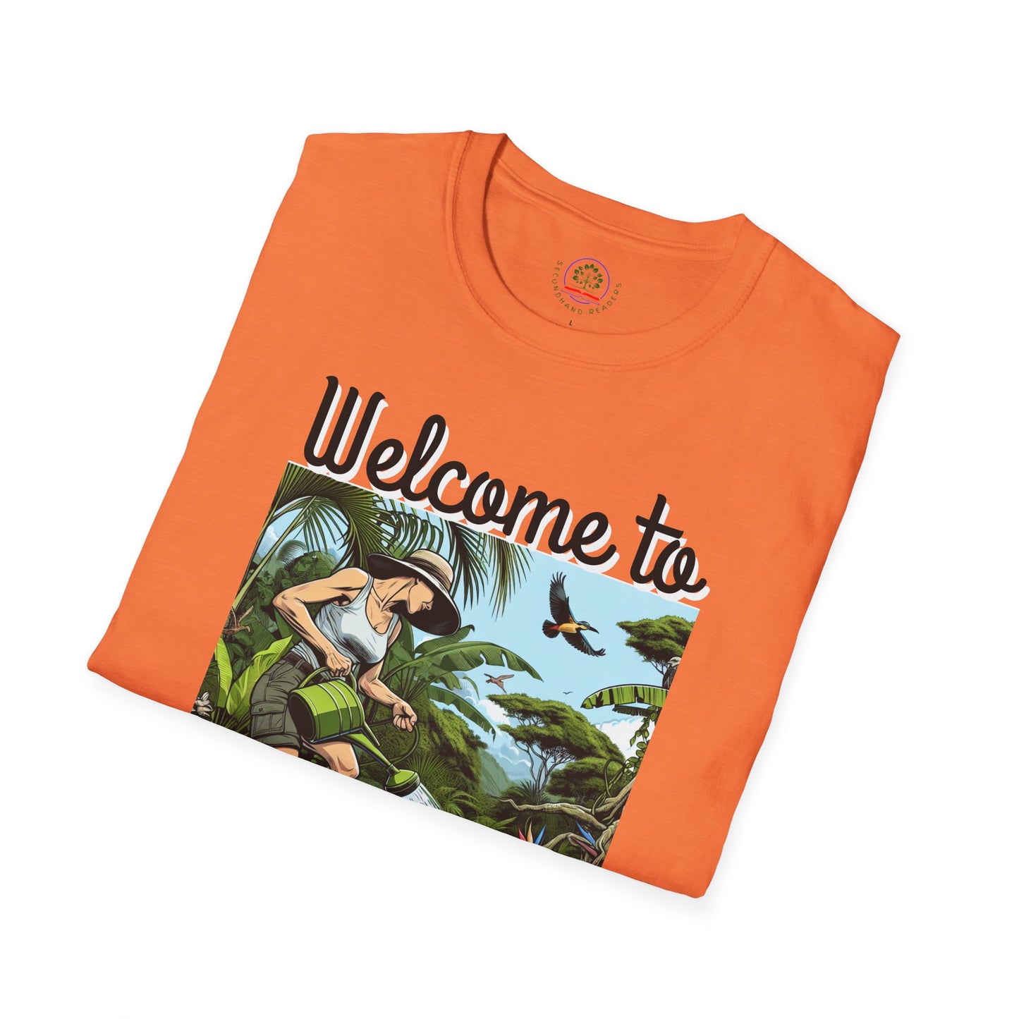 Welcome to My Garden Unisex T-Shirt - Funny Woman Watering Jungle Tee, Plant