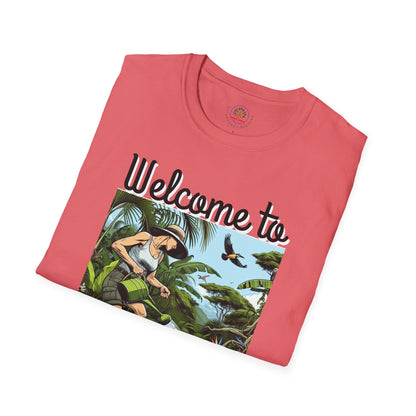 Welcome to My Garden Unisex T-Shirt - Funny Woman Watering Jungle Tee, Plant