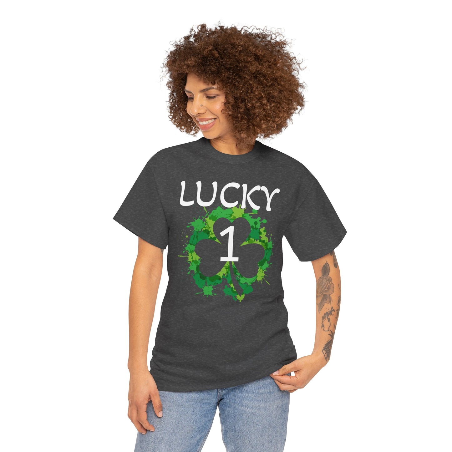Lucky 1 St. Patrick's Day Clover T-Shirt | Irish Shamrock Design