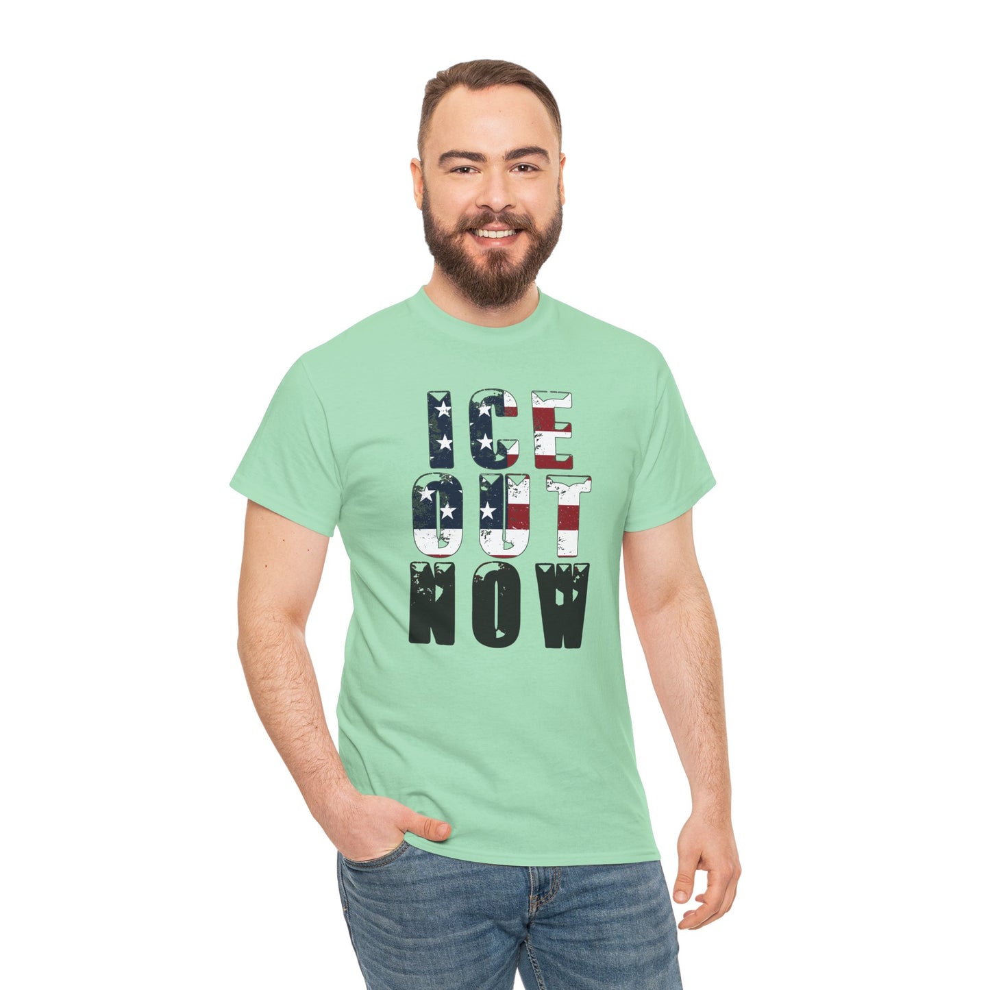 ICE OUT NOW Protest Tee, Immigration Rights Political Statement