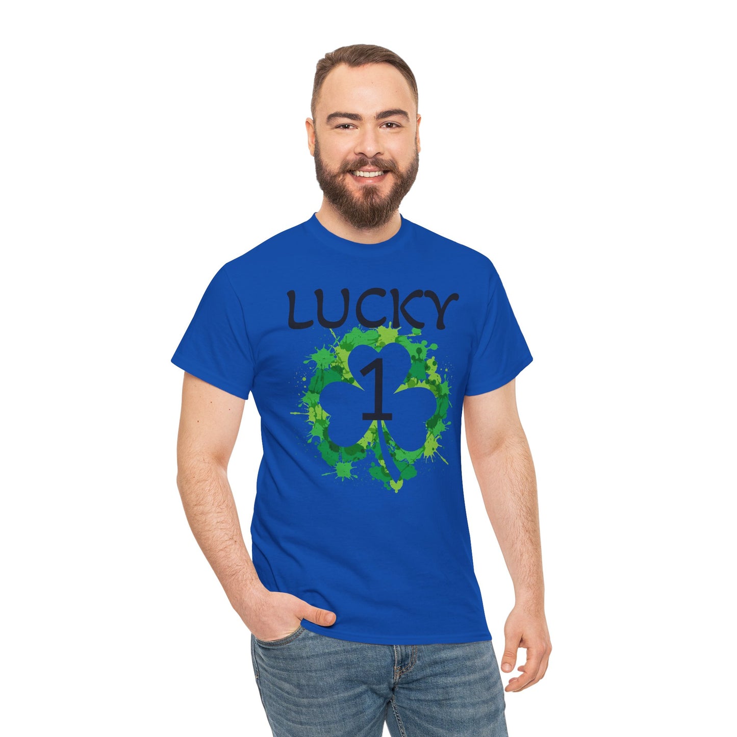 Lucky 1 St. Patrick's Day Clover T-Shirt | Irish Shamrock Design