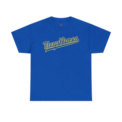 Venezuelan Navegantes del Magallanes baseball fan T-shirt, unisex softstyle tee featuring team logo and vibrant design.