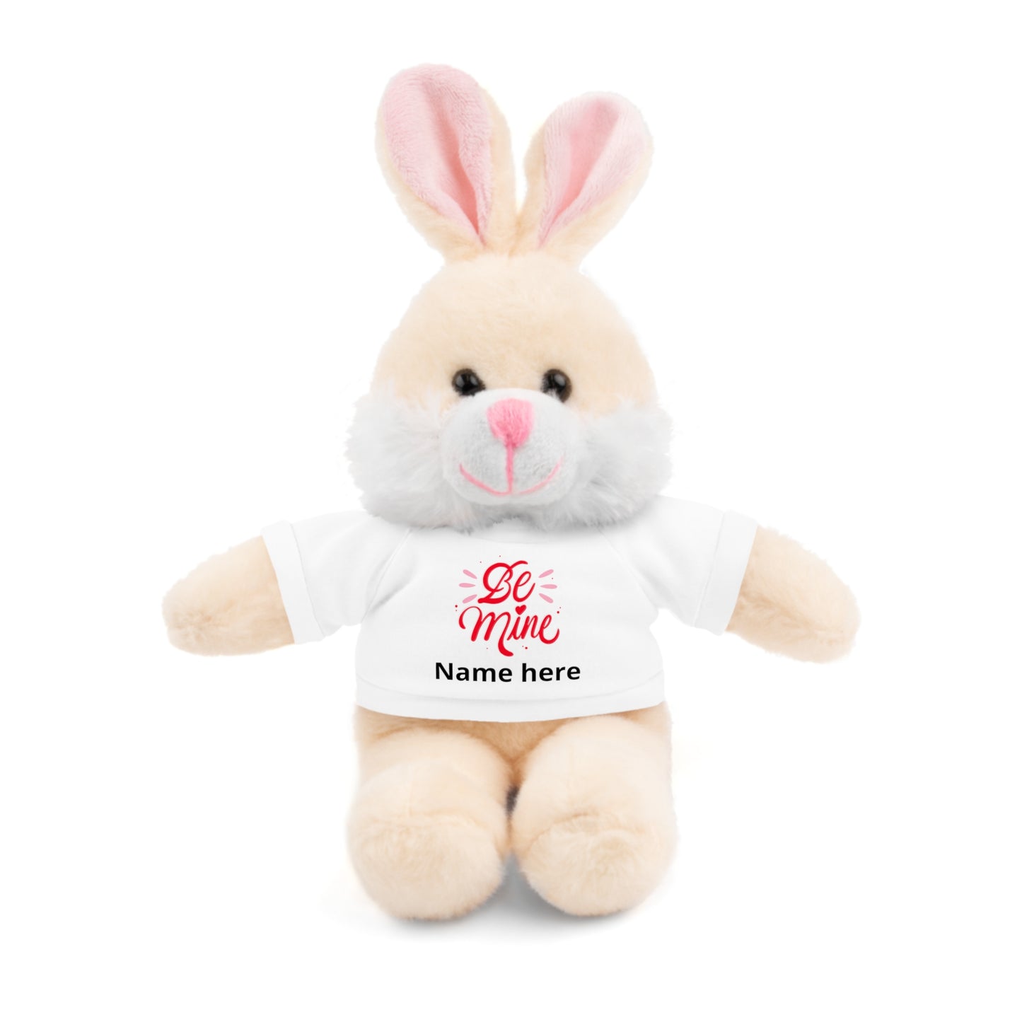Be Mine Heart Stuffed Animal with Tee, Personalized Name Valentine Plush