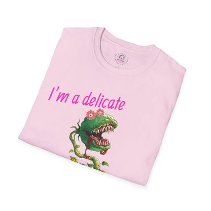 Sarcastic Floral T-Shirt, Delicate Flower Top, Unisex Tee, Funny Graphic Tee