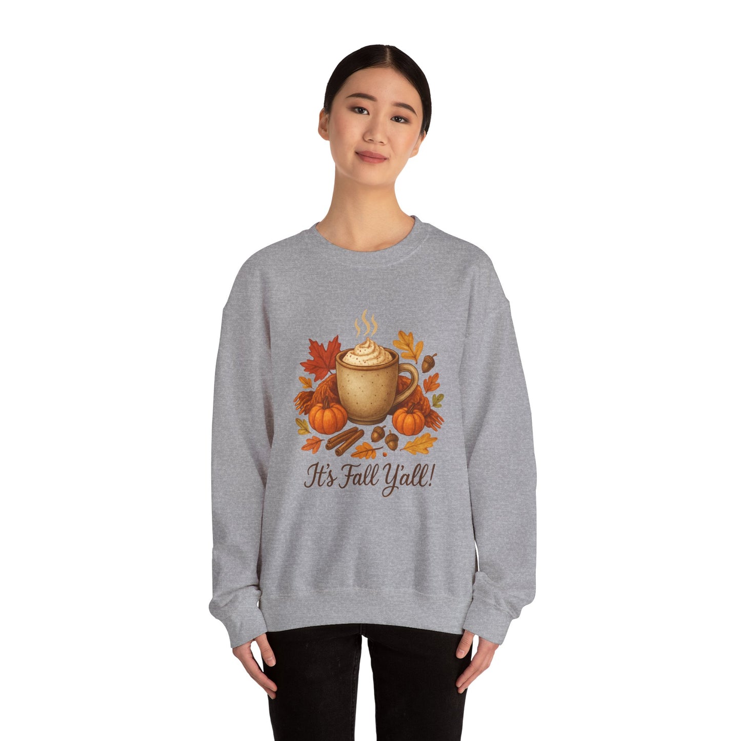 Fall Vibes Crewneck Sweatshirt, Cozy Autumn Graphic Shirt, It's Fall Y'all