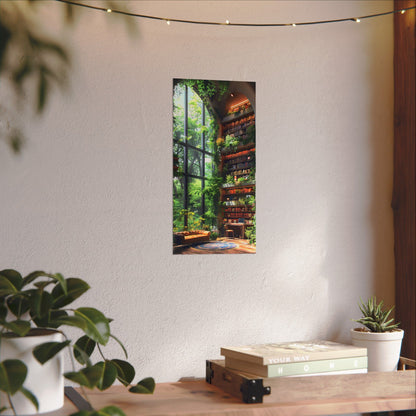 Watercolor Botanical Poster, Nature Wall Art Decor, Eco-Friendly Gift for Book Lovers, Home Office Decoration, Matte Print