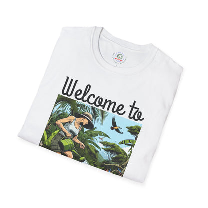 Welcome to My Garden Unisex T-Shirt - Funny Woman Watering Jungle Tee, Plant