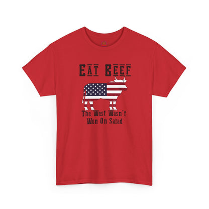 Funny American BBQ Unisex Tee, Meat Eaters Joke Shirt, Eat Beef Gift, Patriotic