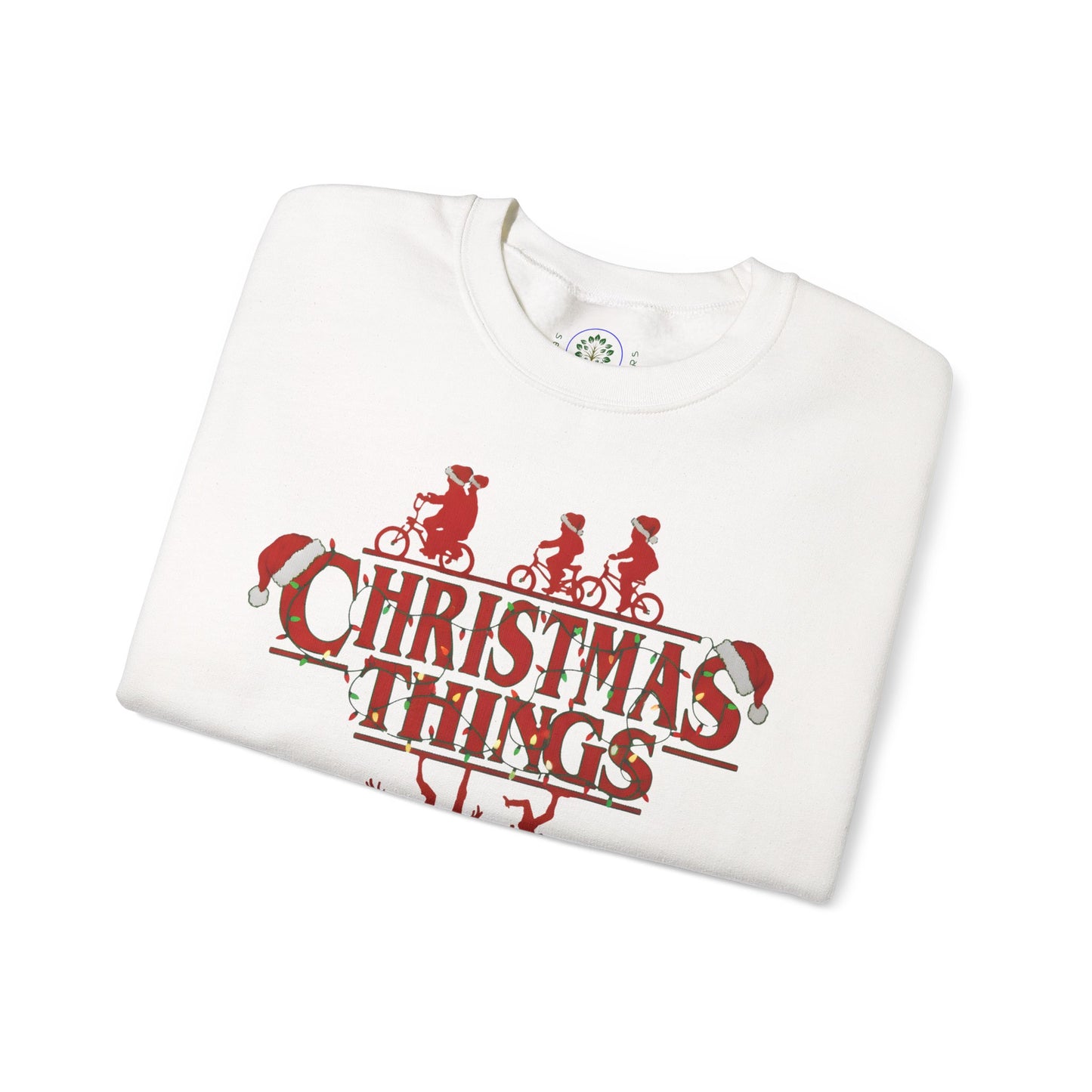 Christmas Things Sweatshirt | Stranger Style Retro Holiday Graphic  | The Upsidedown
