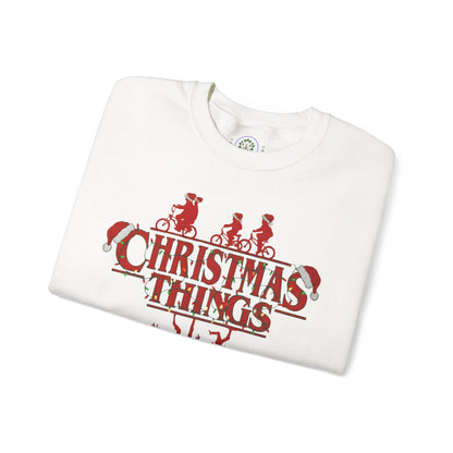 Christmas Things Sweatshirt | Stranger Style Retro Holiday Graphic  | The Upsidedown