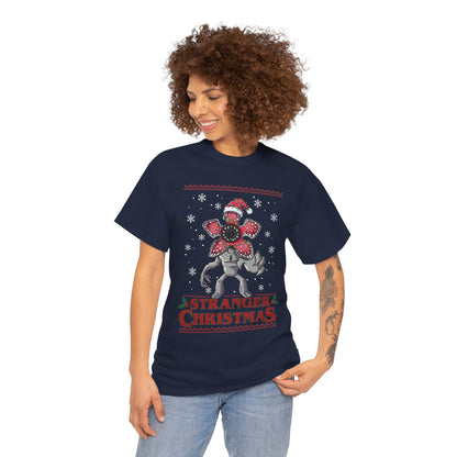 Stranger Christmas Demogorgon Tee | Holiday Horror T-Shirt Retro