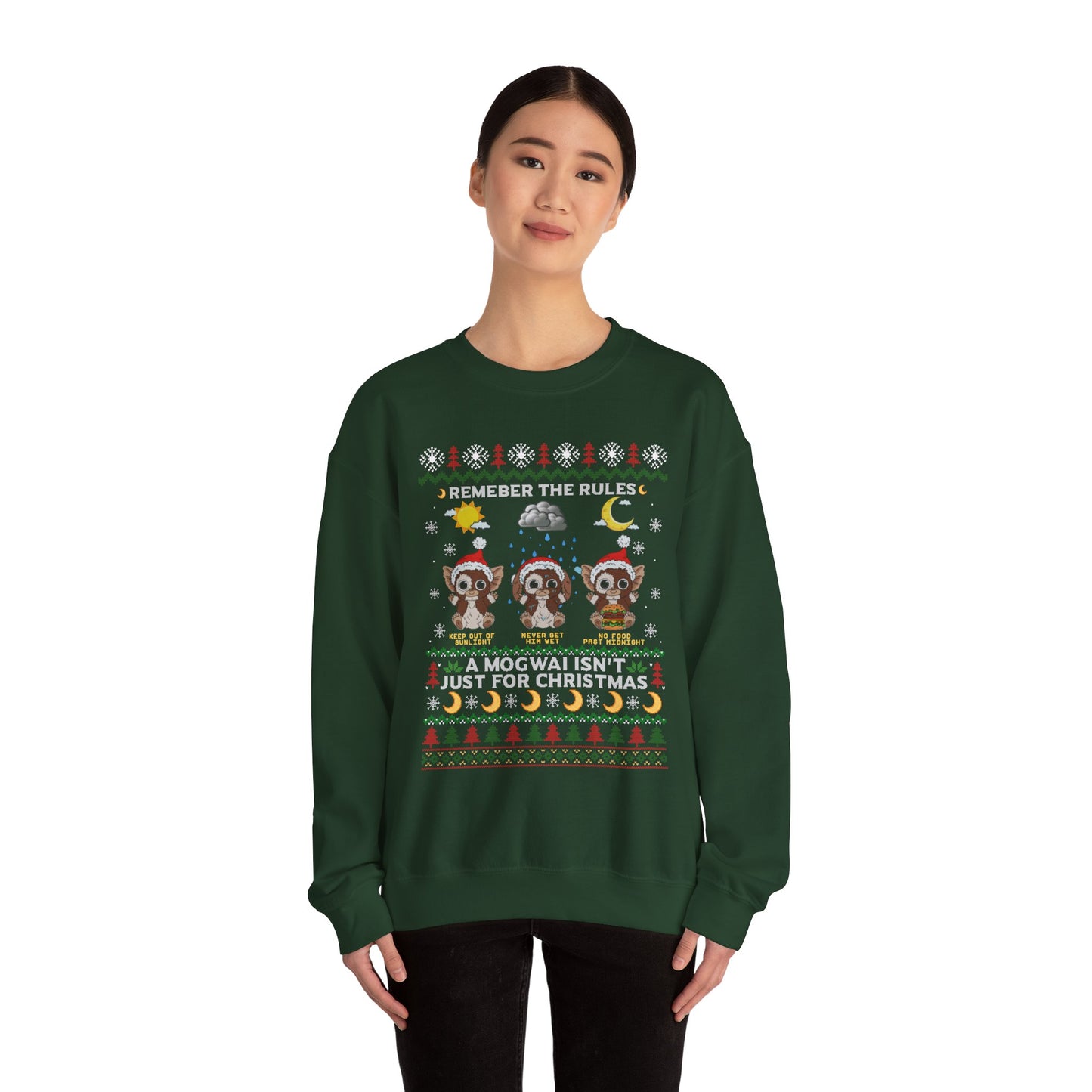 Gremlins Mogwai Ugly Christmas Sweater Crewneck Sweatshirt | Retro Holiday