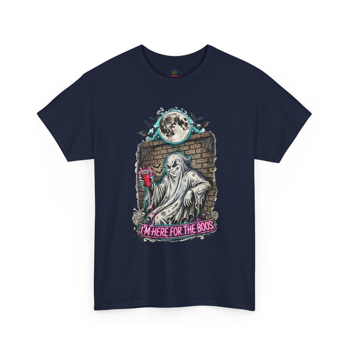 Funny Ghost Graphic Tee — "I'm Here for the Boos" Halloween T-Shirt