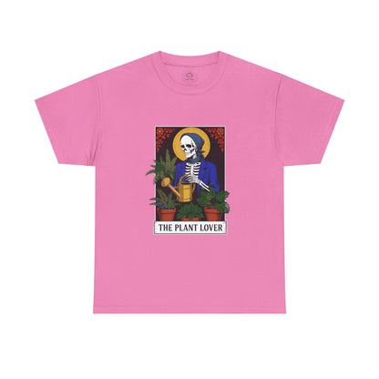 Plant lover T-shirt featuring tarot card design, perfect for plant enthusiasts and fans of quirky, creative plant-themed apparel.