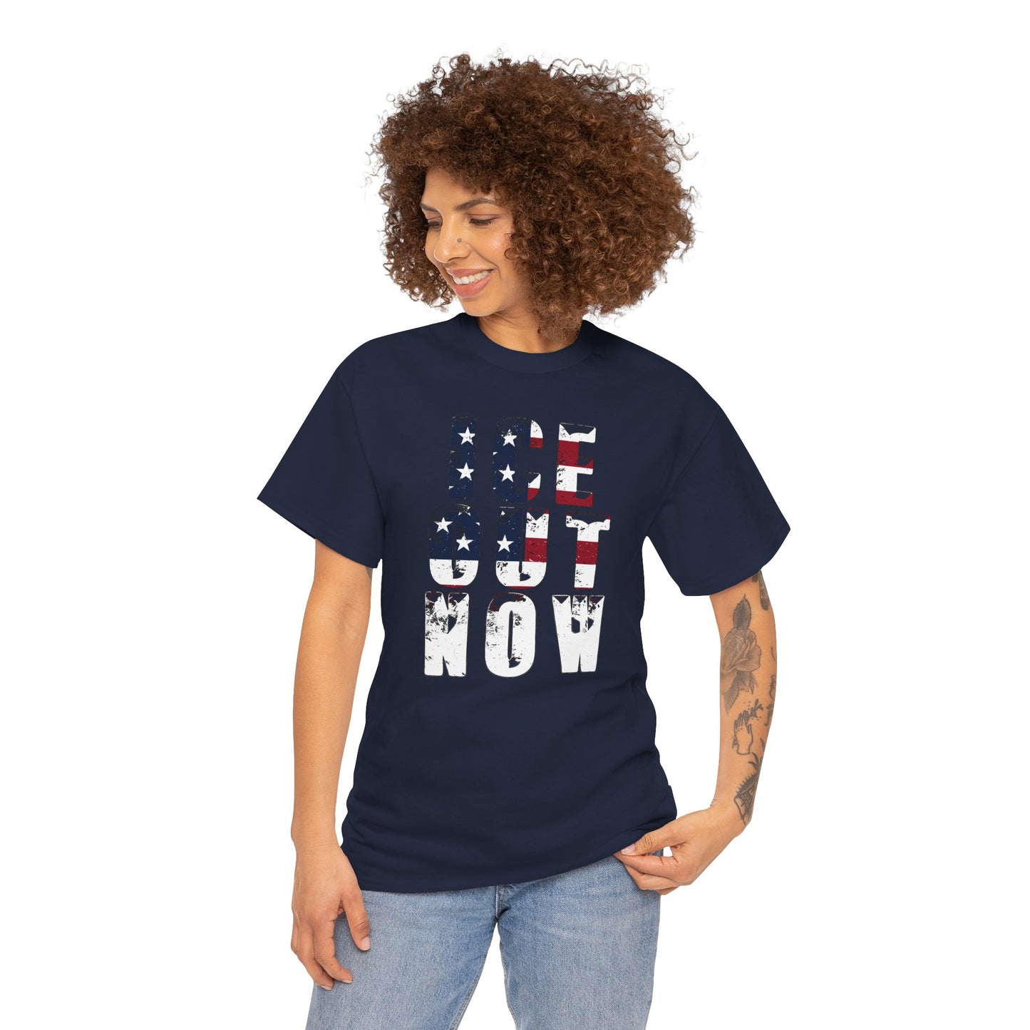 ICE OUT NOW Protest Tee, Immigration Rights Political Statement