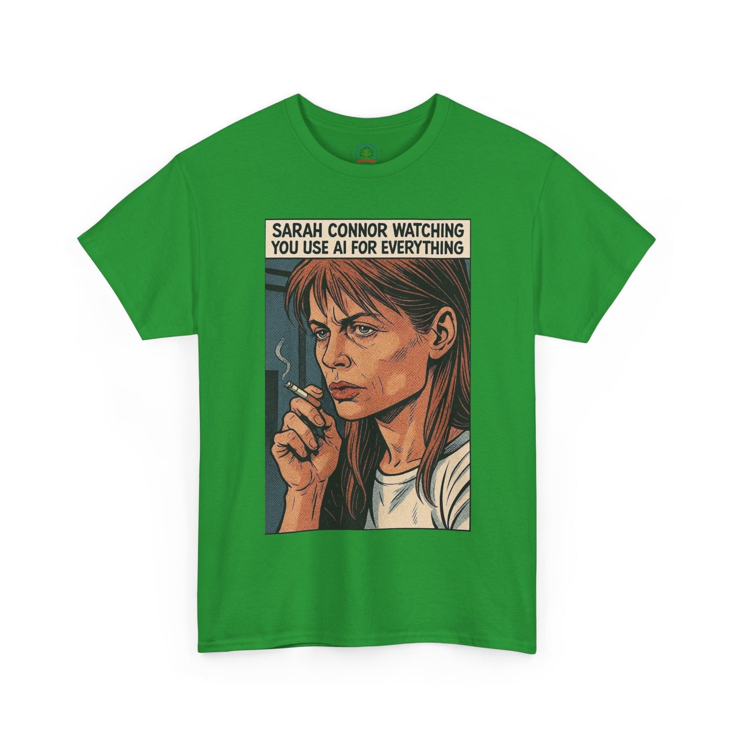 Sarcastic T-Shirt, Sarah Connor Watching You Use AI for Everything, Funny, Retro - Secondhand Readers