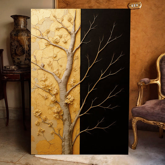 Golden Eclipse Impasto Wall Art - Secondhand Readers