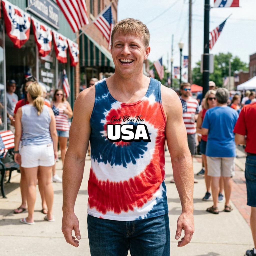 God Bless The USA Unisex Tie-Dye Tank Top