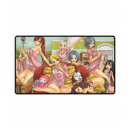Anime inspired Fairy Tail desk mat featuring Fairy Hills characters, ideal for home decor and gaming setups.