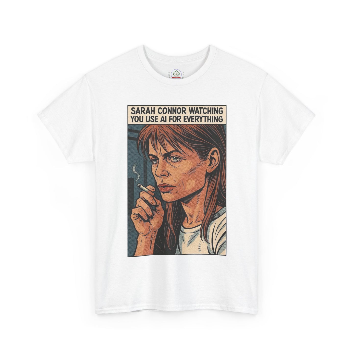 Sarcastic T-Shirt, Sarah Connor Watching You Use AI for Everything, Funny, Retro - Secondhand Readers