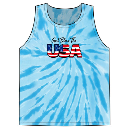 God Bless The USA Unisex Tie-Dye Tank Top