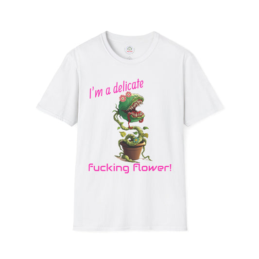 Sarcastic Floral T-Shirt, Delicate Flower Top, Unisex Tee, Funny Graphic Tee