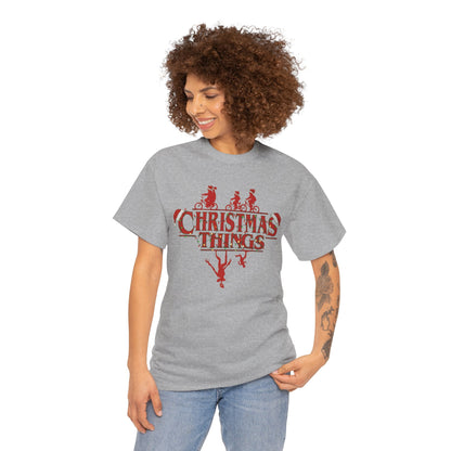 Christmas Things Retro Upside Down T-Shirt | Holiday Graphic Tee