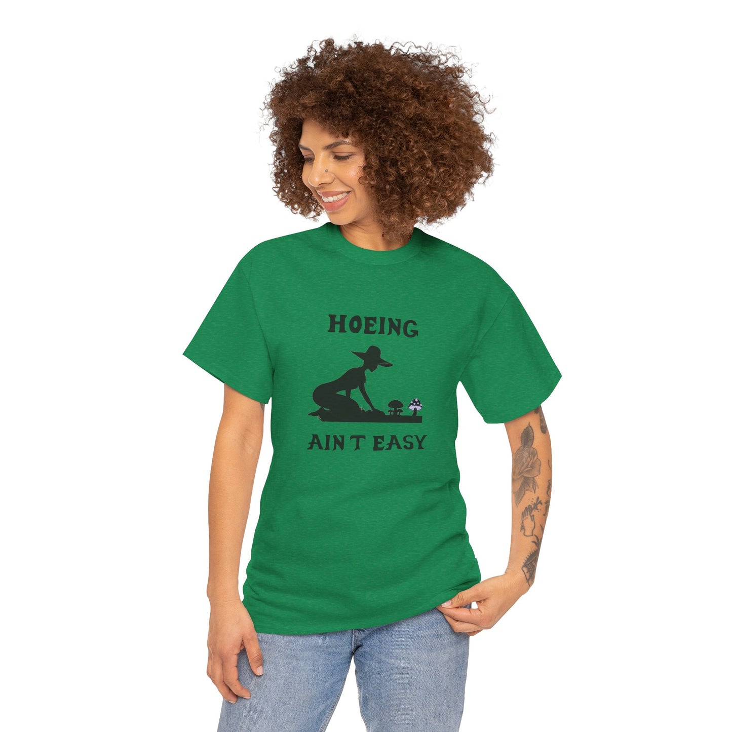 Funny Gardening T-Shirt, Hoeing Ain't Easy Tee, Gift for Gardeners, Plant Lovers